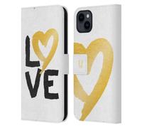 Head Case Designs Love Grand As Gold Leather Wallet Case Compatible With Apple iPhone 15 Plus