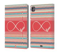 Head Case Designs Love Infinity Aztec Leather Wallet Case Compatible With Apple iPad Pro 11 M4/M5 2024/2025