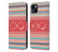 Head Case Designs Love Infinity Aztec Leather Wallet Case Compatible With Apple iPhone 15 Plus