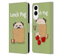 Head Case Designs Lunch Piper The Pug Leather Wallet Case Compatible With Samsung Galaxy S25 Edge