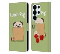 Head Case Designs Lunch Piper The Pug Leather Wallet Case Compatible With Samsung Galaxy S26 Ultra