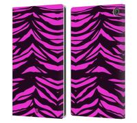 Head Case Designs Magenta Tiger Mad Prints Leather Wallet Case Compatible With Amazon Fire Max 11 2023