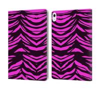 Head Case Designs Magenta Tiger Mad Prints Leather Wallet Case Compatible With Apple iPad Air 13 2024/2025