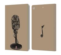 Head Case Designs Microphone All About Music Leather Wallet Case Compatible With Apple iPad 10.2 2019/2020/2021