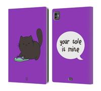 Head Case Designs Mine Purple Ceiling Cat Vs Basement Cat Leather Wallet Case Compatible With Apple iPad Pro 11 M4 2024