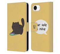 Head Case Designs Mine Yellow Ceiling Cat Vs Basement Cat Leather Wallet Case Compatible With Apple iPhone 16e