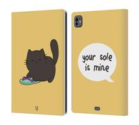 Head Case Designs Mine Yellow Ceiling Cat Vs Basement Cat Leather Wallet Case Compatible With Apple iPad Pro 11 M4 2024