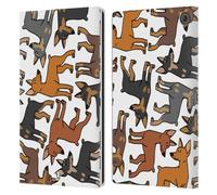 Head Case Designs Miniature Pinscher Dog Breed Patterns 4 Leather Wallet Case Compatible With Amazon Fire Max 11 2023