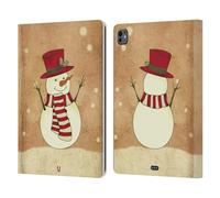 Head Case Designs Mr. Snowman Christmas Classics Leather Wallet Case Compatible With Apple iPad Pro 13 M4 2024