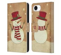 Head Case Designs Mr. Snowman Christmas Classics Leather Wallet Case Compatible With Apple iPhone 16e
