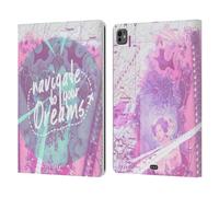 Head Case Designs Navigate To Your Dreams Wanderlust Statements Leather Wallet Case Compatible With Apple iPad Pro 13 M4 2024