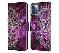 Head Case Designs Nebula Mandala Doodles Leather Wallet Case Compatible With Apple iPhone 12 / iPhone 12 Pro