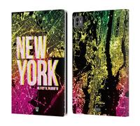 Head Case Designs New York City Lights Leather Wallet Case Compatible With Apple iPad Pro 11 M4/M5 2024/2025