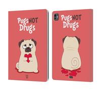 Head Case Designs Not Drugs Piper The Pug Leather Wallet Case Compatible With Apple iPad Pro 13 M4 2024