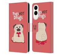 Head Case Designs Not Drugs Piper The Pug Leather Wallet Case Compatible With Samsung Galaxy S25 Edge