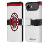 Head Case Designs Officially Licensed AC Milan Away 2018/19 Crest Kit Leather Wallet Case Compatible With Apple iPhone 17 Air