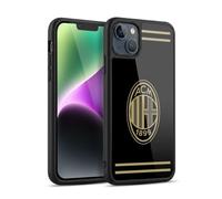 Head Case Designs Officially Licensed AC Milan Black And Gold Crest Gel Armour Case [Military Grade Protection] Compatible With Apple iPhone 14 Plus