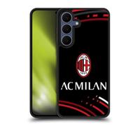 Head Case Designs Officially Licensed AC Milan Curved Crest Patterns Gel Armour Case [Military Grade Protection] Compatible With Samsung Galaxy S25 FE