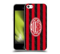 Head Case Designs Officially Licensed AC Milan Home 2025/26 Crest Kit Gel Case [Military Grade Protection] Compatible With Apple iPhone 5c