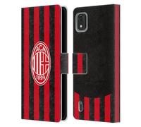 Head Case Designs Officially Licensed AC Milan Home 2025/26 Crest Kit Leather Wallet Case Compatible With Nokia C2 2nd Edition