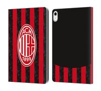 Head Case Designs Officially Licensed AC Milan Home 2025/26 Crest Kit Leather Wallet Case Compatible With Apple iPad 10.9 2022/2025
