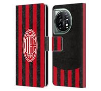 Head Case Designs Officially Licensed AC Milan Home 2025/26 Crest Kit Leather Wallet Case Compatible With OnePlus 11 5G