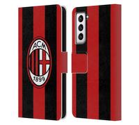 Head Case Designs Officially Licensed AC Milan Home 2026/27 Crest Kit Leather Wallet Case Compatible With Samsung Galaxy S21 5G