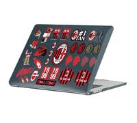 Head Case Designs Officially Licensed AC Milan Logo and Typography Graphic Icons Black Glitter Crystal Armour Laptop Case compatible with MacBook Air 13.6" M2 A2681/M3 A3113/M4 A3240 2022/2024/2025