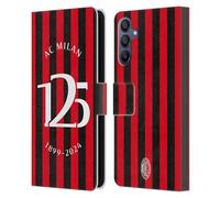 Head Case Designs Officially Licensed AC Milan Red And Black Stripes 125th Anniversary Leather Wallet Case Compatible With Samsung Galaxy A15