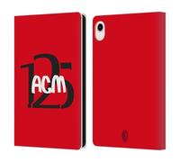 Head Case Designs Officially Licensed AC Milan Typography 125th Anniversary Leather Wallet Case Compatible With Apple iPad mini (2021/2024)