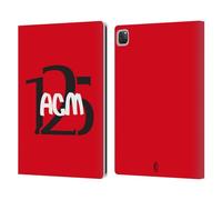 Head Case Designs Officially Licensed AC Milan Typography 125th Anniversary Leather Wallet Case Compatible With Apple iPad Pro 12.9 2020/2021/2022