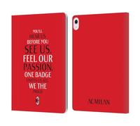 Head Case Designs Officially Licensed AC Milan Typography Art Leather Wallet Case Compatible With Apple iPad Air 13 2024/2025