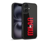 Head Case Designs Officially Licensed AC Milan Vertical Typography Graphics Gel Armour Case [Military Grade Protection] Compatible With Apple iPhone 16