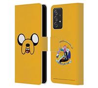 Head Case Designs Officially Licensed Adventure Time Jake The Dog Graphics Leather Wallet Case Compatible With Samsung Galaxy A53 5G (2022)