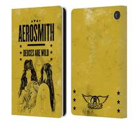 Head Case Designs Officially Licensed Aerosmith Deuces Are Wild Classics Leather Wallet Case Compatible With Amazon Fire 7 2022