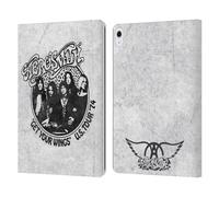 Head Case Designs Officially Licensed Aerosmith Get Your Wings US Tour Black And White Leather Wallet Case Compatible With Apple iPad Air 13 2024/2025