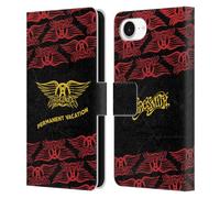 Head Case Designs Officially Licensed Aerosmith Permanent Vacation Classics Leather Wallet Case Compatible With Apple iPhone 16e