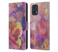 Head Case Designs Officially Licensed Aimee Stewart April Smokey Floral Leather Book Wallet Case Cover Compatible With Motorola Moto G73 5G