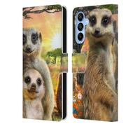 Head Case Designs Officially Licensed Aimee Stewart Meerkats Animals Leather Wallet Case Compatible With Samsung Galaxy A16 5G