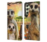 Head Case Designs Officially Licensed Aimee Stewart Meerkats Animals Leather Wallet Case Compatible With Samsung Galaxy A54 5G