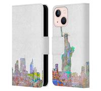 Head Case Designs Officially Licensed Aimee Stewart New York Skyline Landscapes Leather Wallet Case Compatible With Apple iPhone 13 Mini