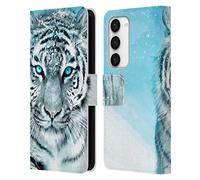 Head Case Designs Officially Licensed Aimee Stewart White Tiger Animals Leather Wallet Case Compatible With Samsung Galaxy S23 5G