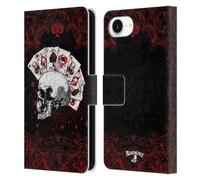 Head Case Designs Officially Licensed Alchemy Gothic Aces Of Anarchy Skull And Cards Leather Wallet Case Compatible With Apple iPhone 16e