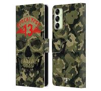 Head Case Designs Officially Licensed Alchemy Gothic Camo Skull Skull Leather Wallet Case Compatible With Samsung Galaxy A14 5G