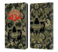 Head Case Designs Officially Licensed Alchemy Gothic Camo Skull Skull Leather Wallet Case Compatible With Amazon Fire 7 2022