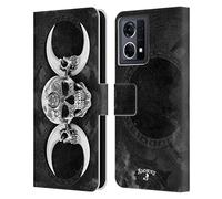 Head Case Designs Officially Licensed Alchemy Gothic Dark Goddess Moon Skull Leather Wallet Case Compatible With Oppo Reno8 4G