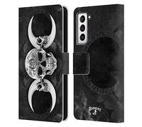 Head Case Designs Officially Licensed Alchemy Gothic Dark Goddess Moon Skull Leather Wallet Case Compatible With Samsung Galaxy S21 5G