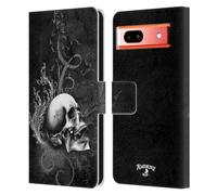 Head Case Designs Officially Licensed Alchemy Gothic De Profundis Skull Leather Wallet Case Compatible With Google Pixel 7a