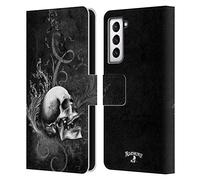 Head Case Designs Officially Licensed Alchemy Gothic De Profundis Skull Leather Wallet Case Compatible With Samsung Galaxy S21 5G