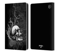 Head Case Designs Officially Licensed Alchemy Gothic De Profundis Skull Leather Wallet Case Compatible With Amazon Fire 7 2022